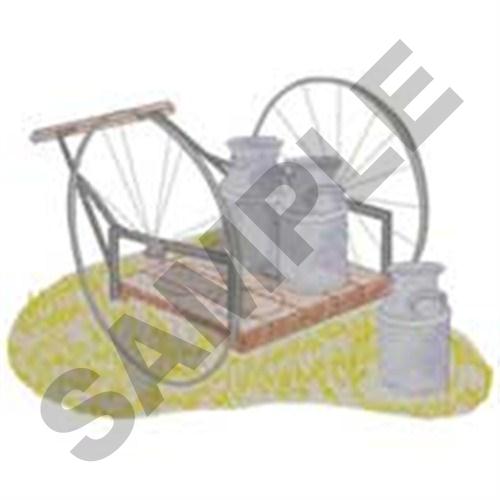 Milk Cart Machine Embroidery Design