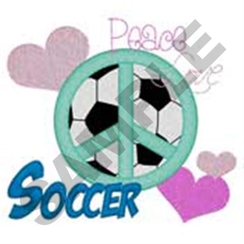 Peace, Love, Soccer Machine Embroidery Design