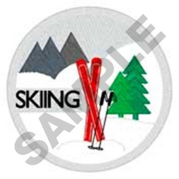 Picture of Skiing Circle Machine Embroidery Design