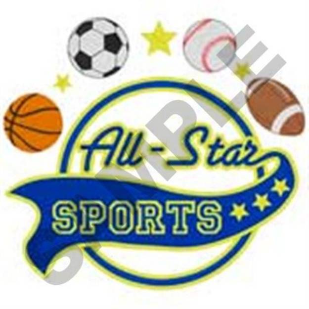Picture of All-star Sports Machine Embroidery Design