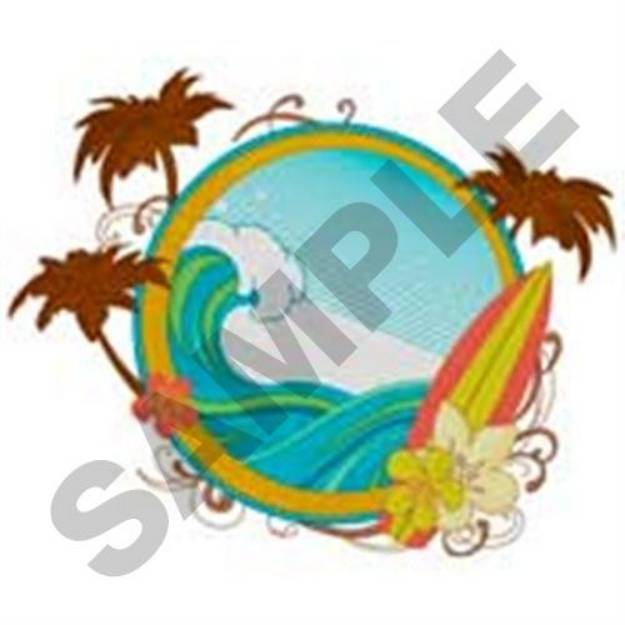 Picture of Surf Scene Machine Embroidery Design