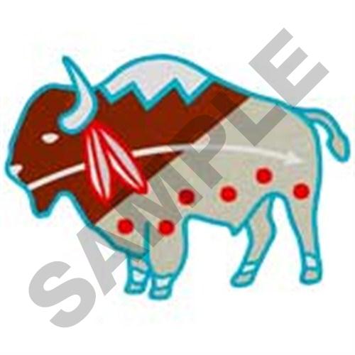 Native American Buffalo Machine Embroidery Design