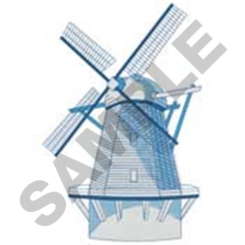Windmill Scene Machine Embroidery Design