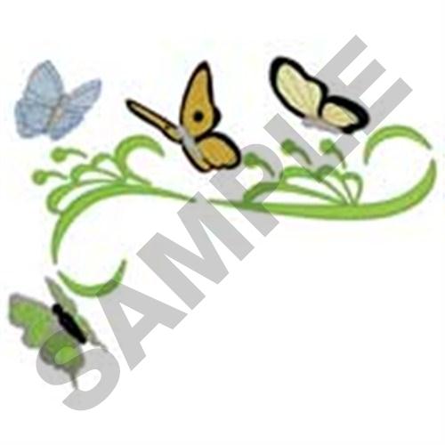 Butterflies Pocket Topper Machine Embroidery Design
