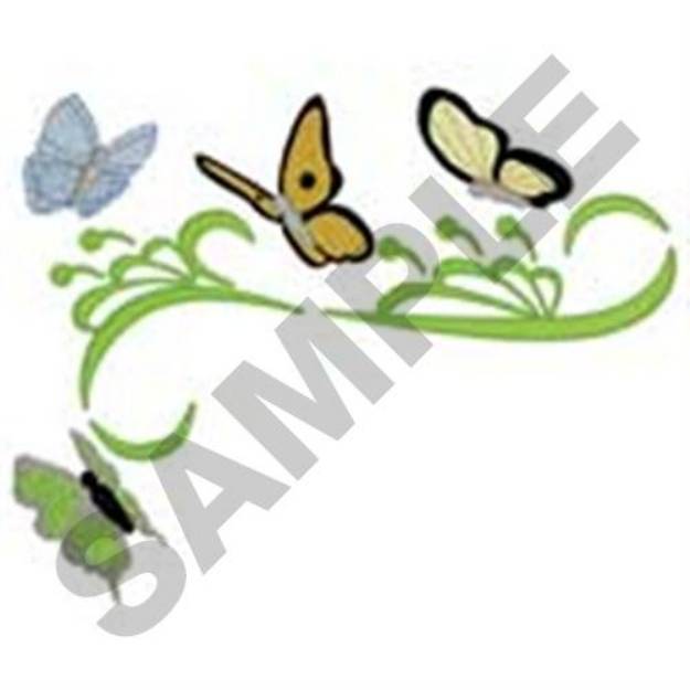 Picture of Butterflies Pocket Topper Machine Embroidery Design