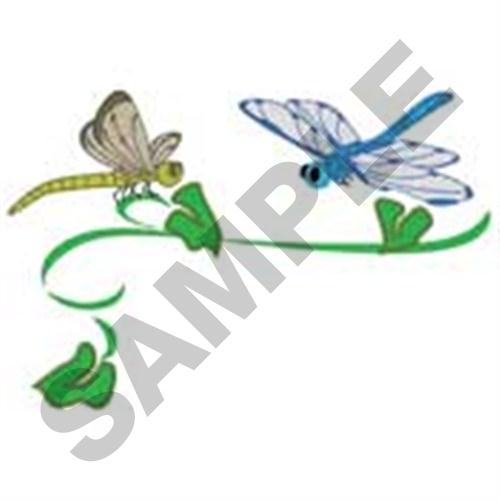 Dragonflies Pocket Topper Machine Embroidery Design