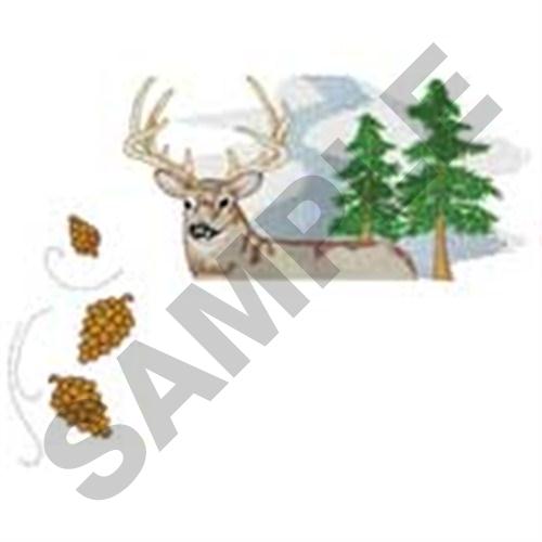 Deer Pocket Topper Machine Embroidery Design