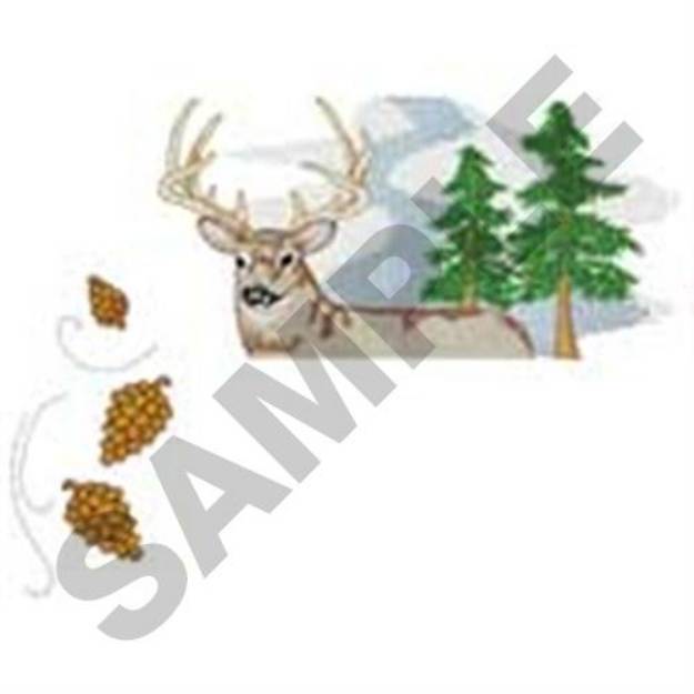 Picture of Deer Pocket Topper Machine Embroidery Design