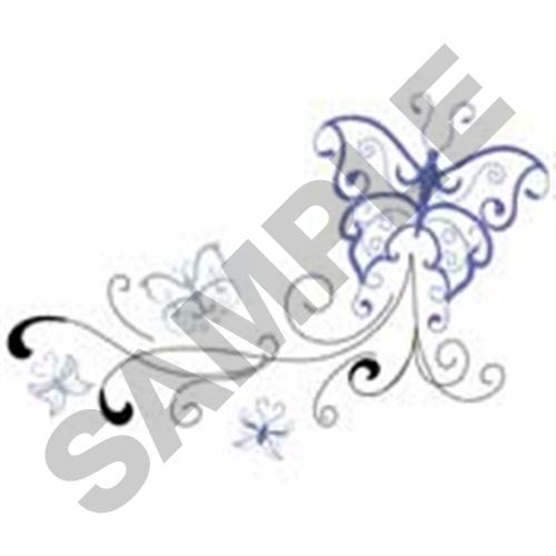 Butterflies Swirl Machine Embroidery Design