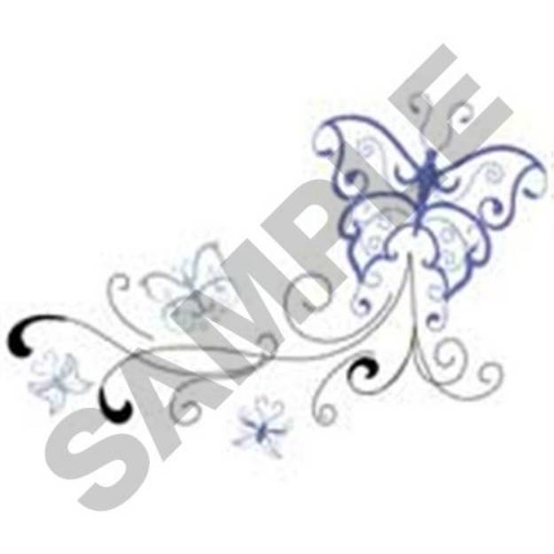 Picture of Butterflies Swirl Machine Embroidery Design