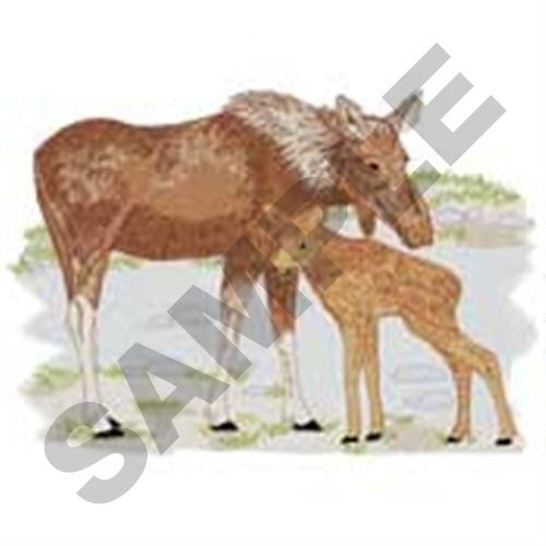 Moose Cow Machine Embroidery Design