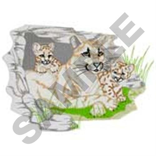 Mountain Lions Machine Embroidery Design