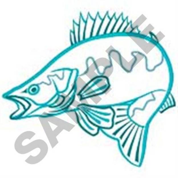 Picture of Walleye Outline Machine Embroidery Design