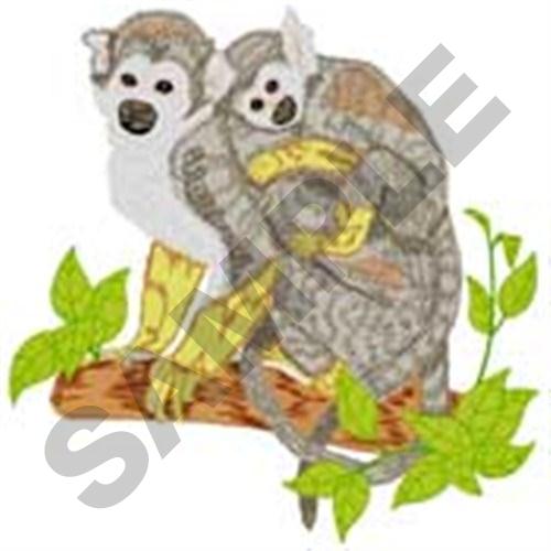 Squirrel Monkeys Machine Embroidery Design