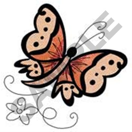 Butterfly Flowers Machine Embroidery Design