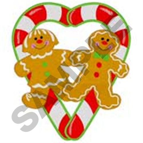 Gingerbread Couple Machine Embroidery Design