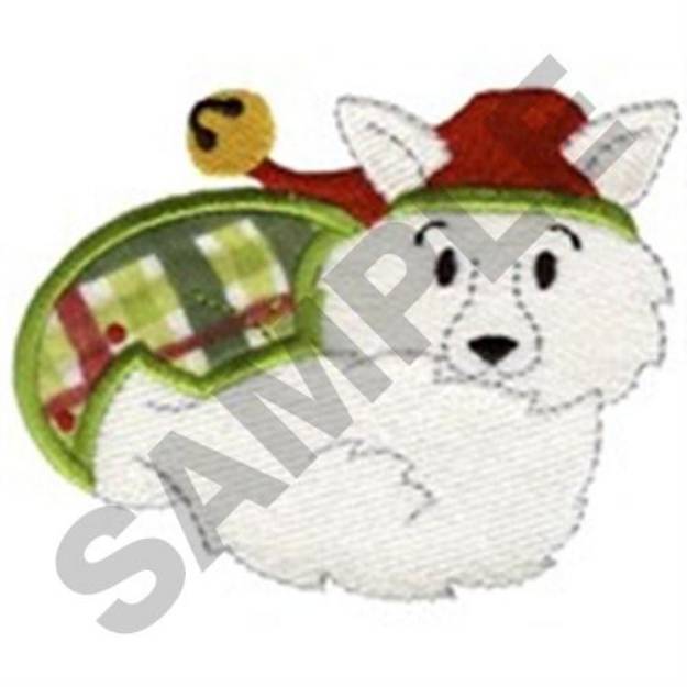 Picture of Arctic Fox In Pajamas Applique Machine Embroidery Design