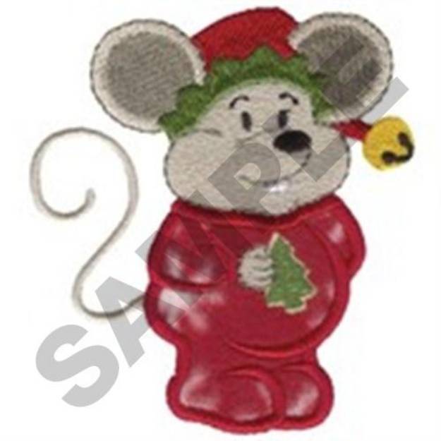 Picture of Mouse In Pajamas Applique Machine Embroidery Design