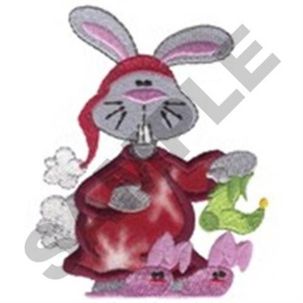 Picture of Rabbit In Pajamas Applique Machine Embroidery Design