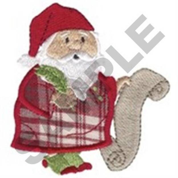 Picture of Santa In Pajamas Applique Machine Embroidery Design