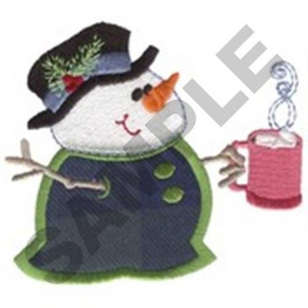 Picture of Snowman In Pajamas Applique Machine Embroidery Design