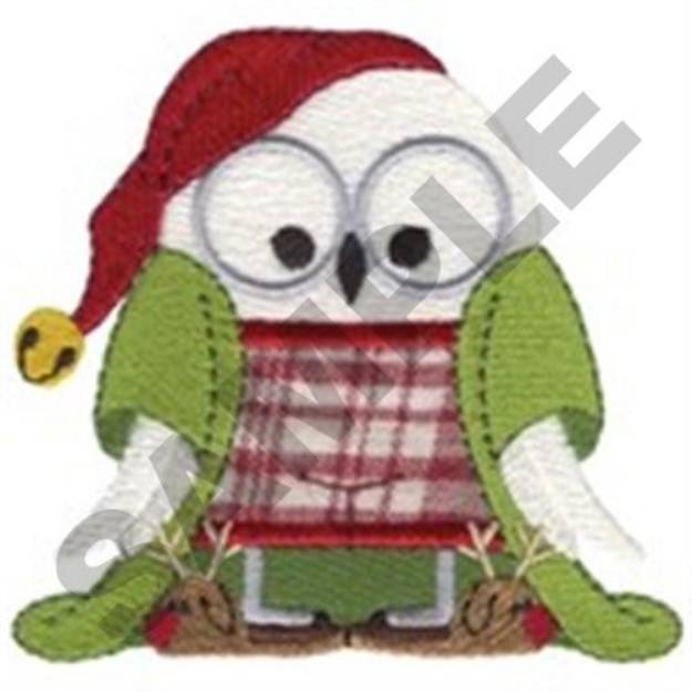 Picture of Snowy Owl In Pajamas Applique Machine Embroidery Design
