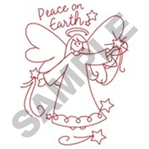Redwork Christmas Angel Machine Embroidery Design