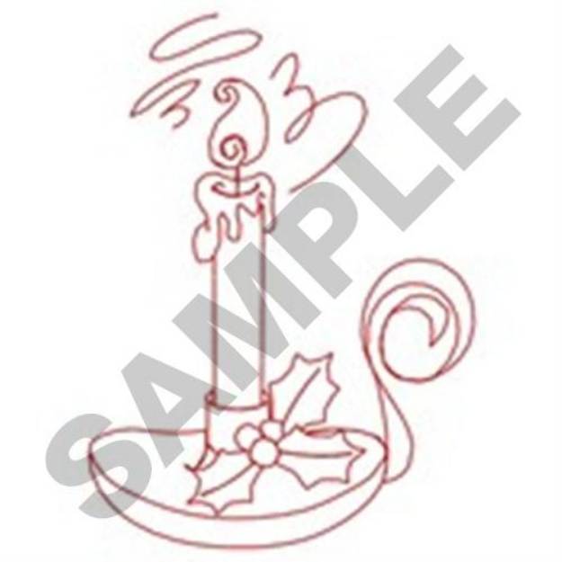 Picture of Redwork Candlestick Machine Embroidery Design