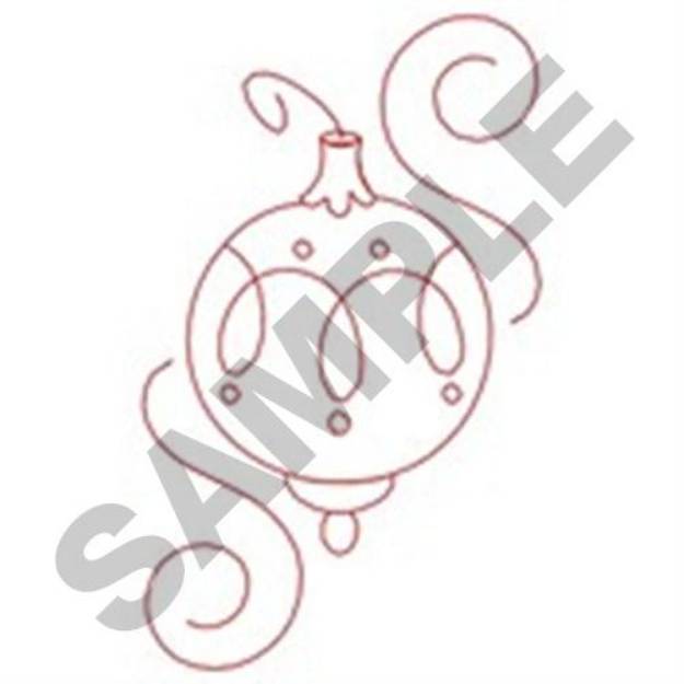 Picture of Redwork Christmas Ornament Machine Embroidery Design