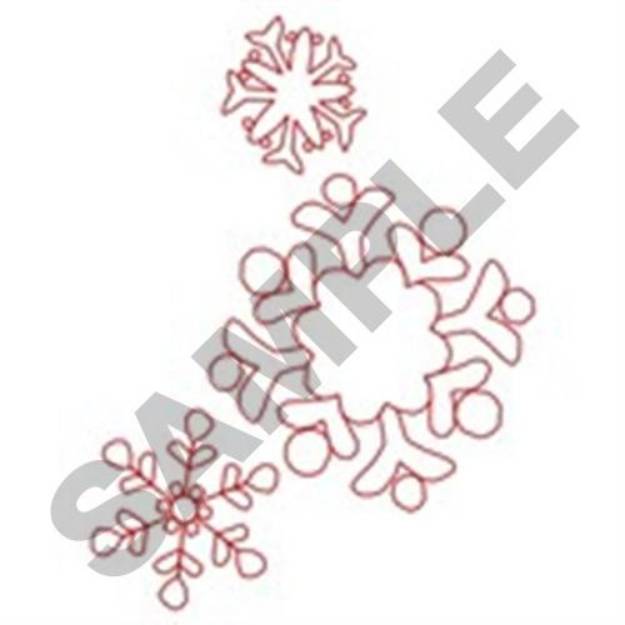 Picture of Redwork Snowflakes Machine Embroidery Design
