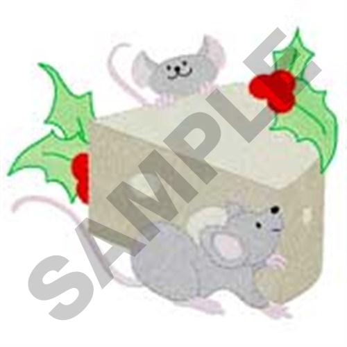 Mice And Cheese Machine Embroidery Design