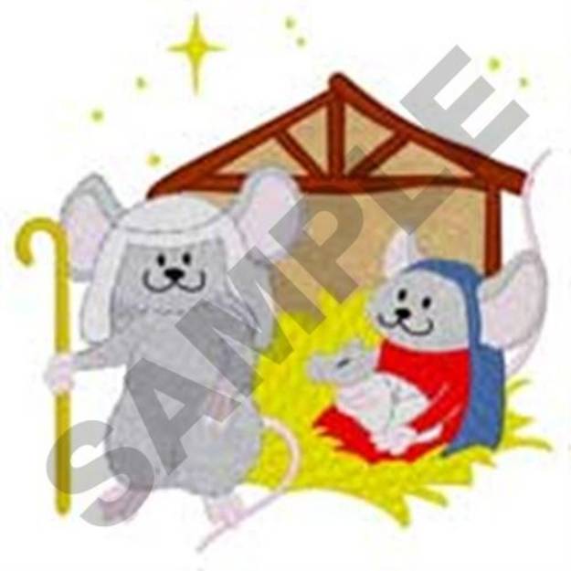 Picture of Nativity Mice Machine Embroidery Design