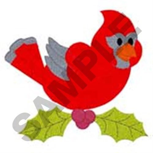 Cardinal Bird Machine Embroidery Design