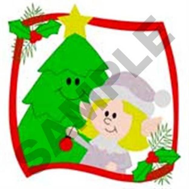 Picture of Elf Tree Frame Machine Embroidery Design