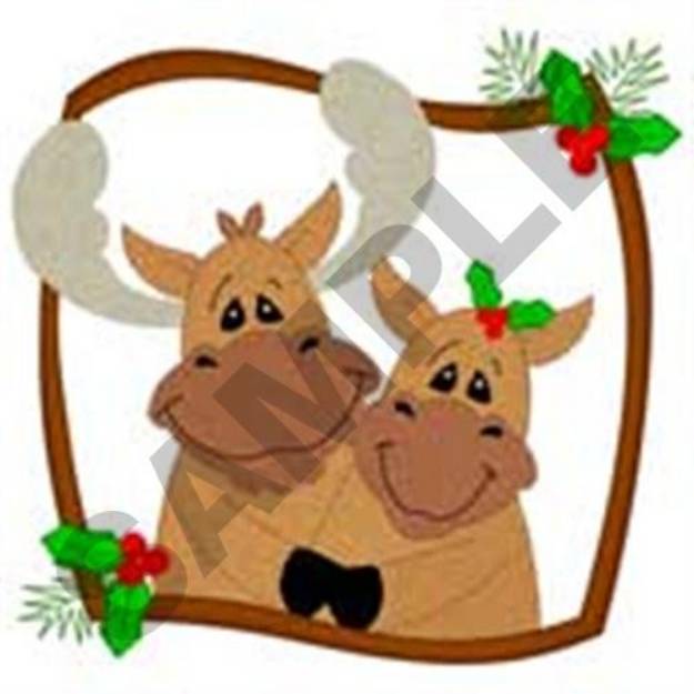Picture of Moose Frame Machine Embroidery Design