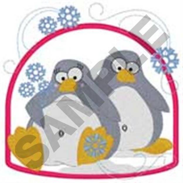 Picture of Penguins Frame Machine Embroidery Design