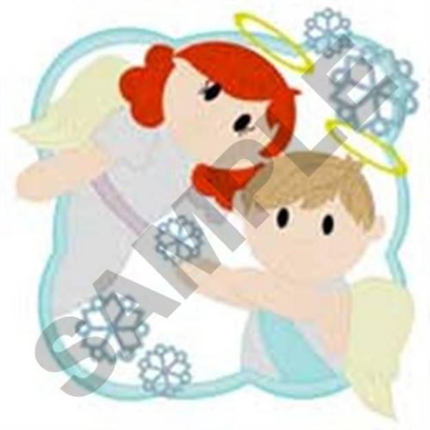 Picture of Angels Frame Machine Embroidery Design