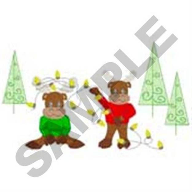 Picture of Christmas Moose Machine Embroidery Design