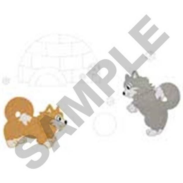 Picture of Playful Huskies Machine Embroidery Design