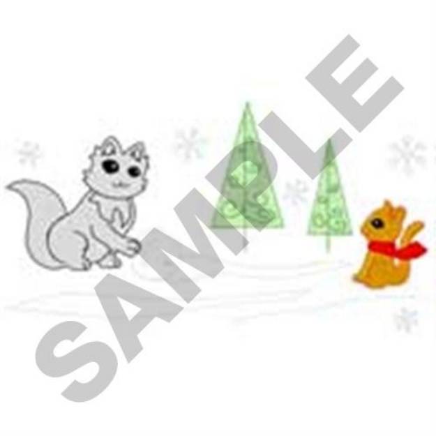 Picture of Snow Kitties Machine Embroidery Design