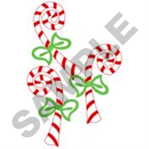 Candy Canes Machine Embroidery Design