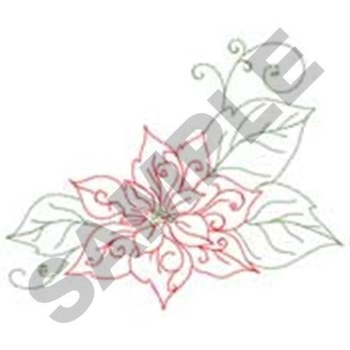 Poinsettia Flower Machine Embroidery Design