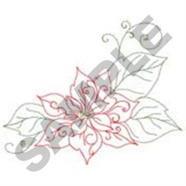 Picture of Poinsettia Flower Machine Embroidery Design