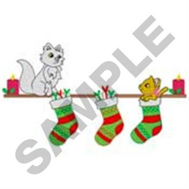 Picture of Stocking Kitties Machine Embroidery Design