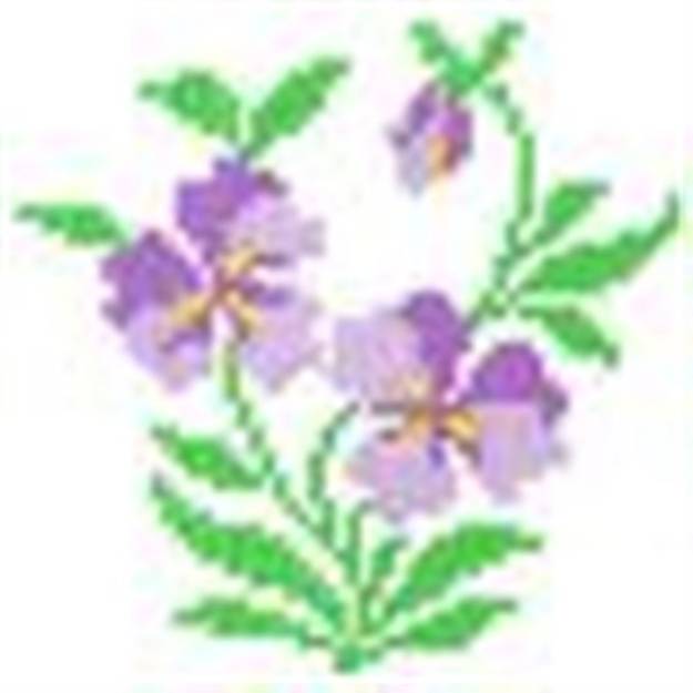 Picture of Cross Stitch Pansies Machine Embroidery Design