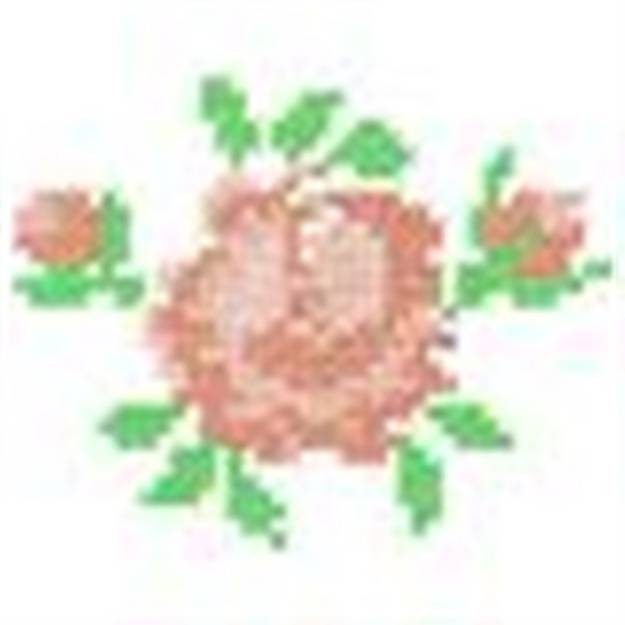 Picture of Rose Bud Cross Stitch Machine Embroidery Design