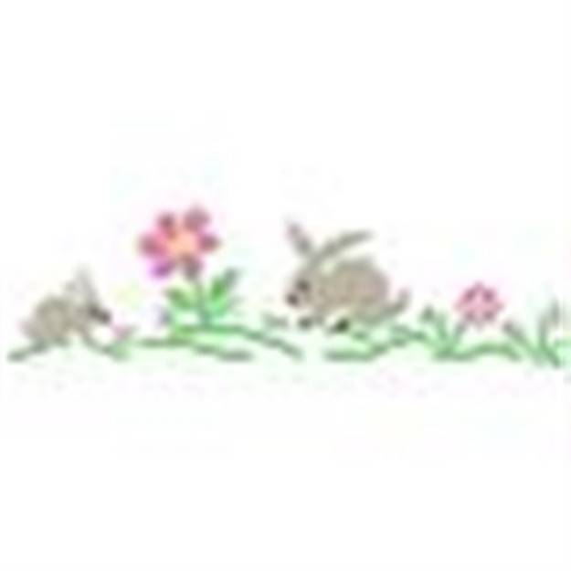Picture of Bunnies & Flowers Machine Embroidery Design
