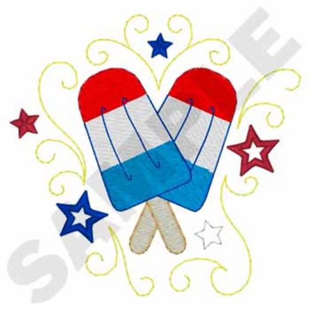 Picture of Patriotic Popsicles Machine Embroidery Design