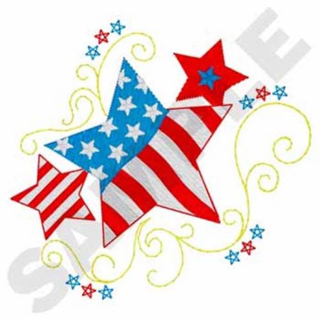 Picture of Patriotic Stars Machine Embroidery Design