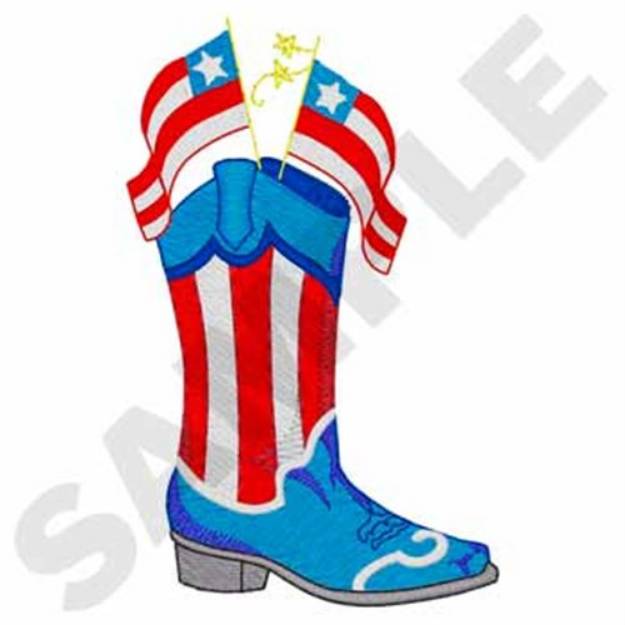 Picture of Patriotic Boot Machine Embroidery Design